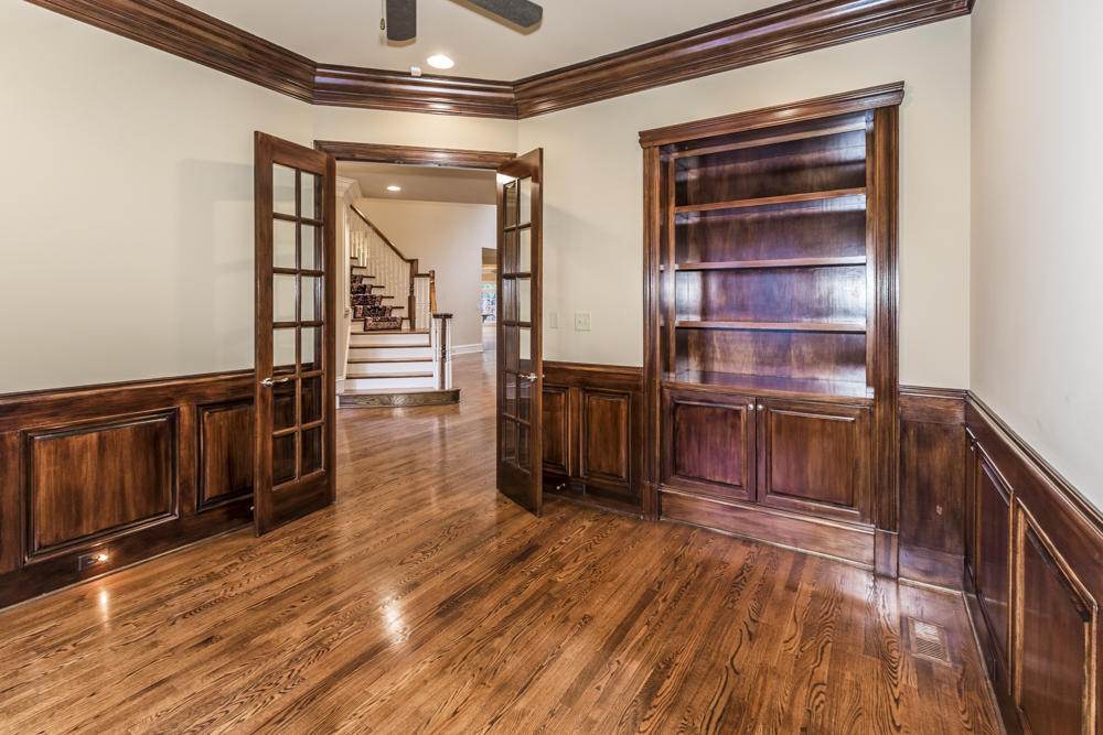 Shady Dale project, wood-paneled study